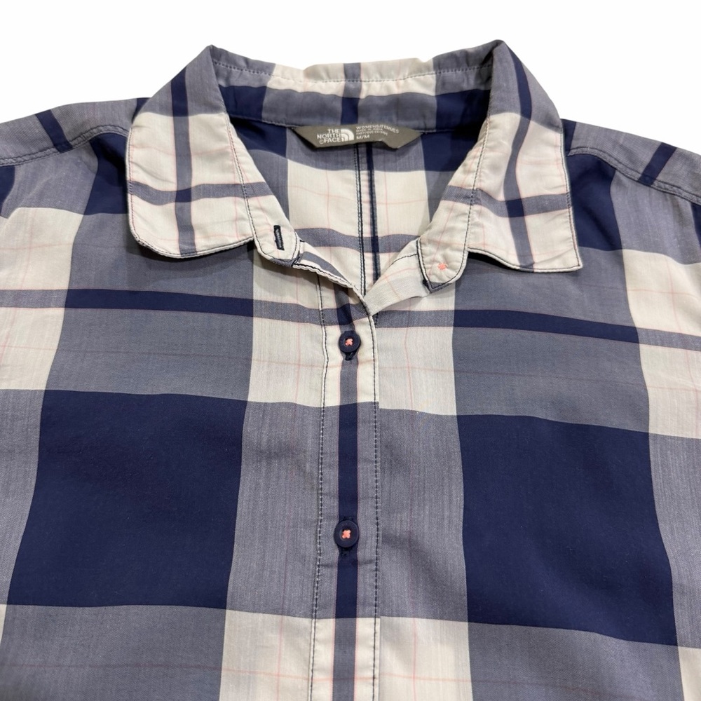 The North Face White Gray Plaid Button-up Shirt Size Medium Lightweight - Picture 6 of 15